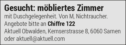Möbliertes Zimmer gesucht