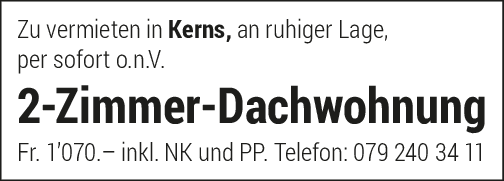 2 Zi-Dachwohnung, Kerns