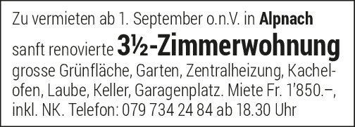 3.5 Zi-Wohnung, Alpnach