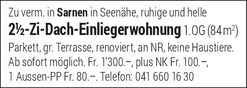 2.5 Zi-Einliegerwohnung, Sarnen