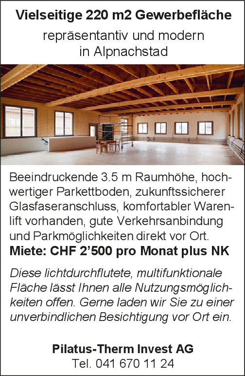 Gewerbefläche 220 m2, Alpnach