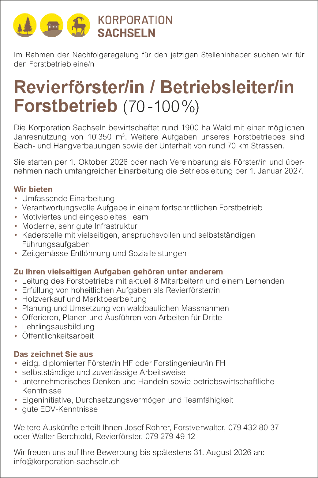 Revierförster / Betriebsleiter