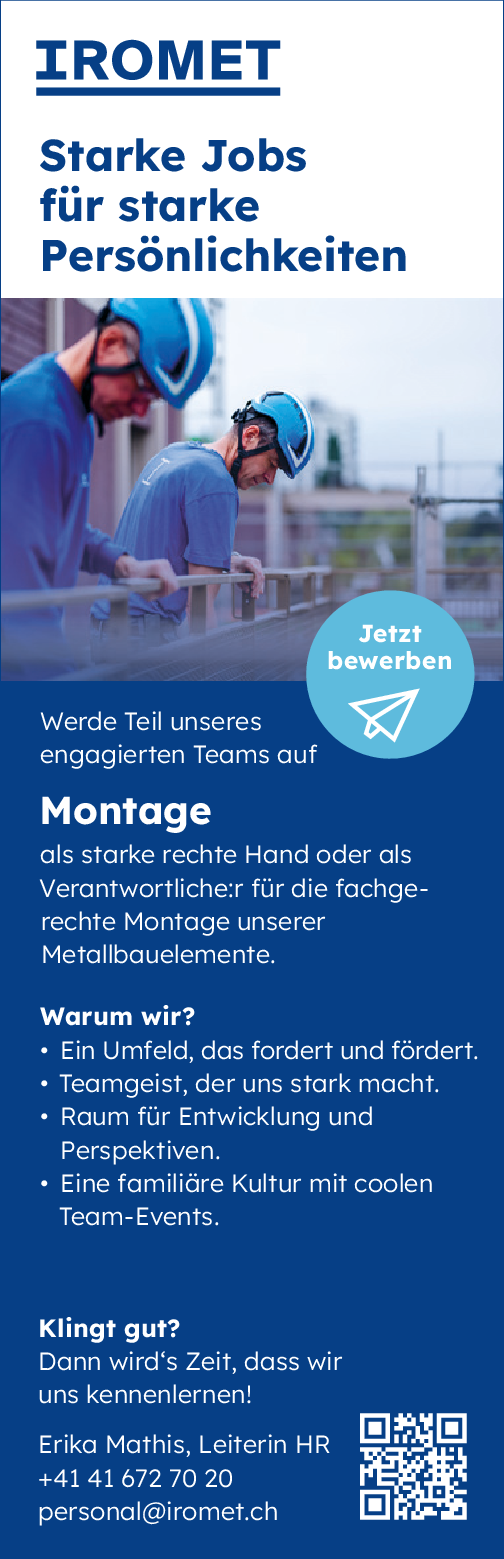 Stellen-Inserat Metallbau