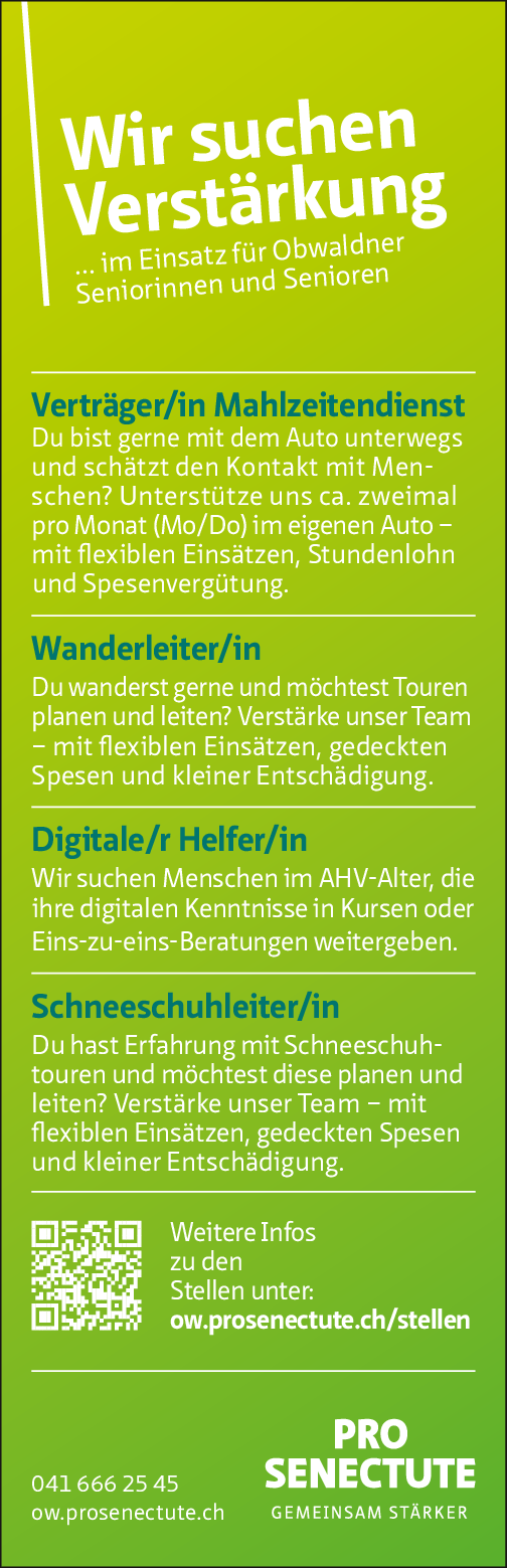 Wir suchen Verstärkung