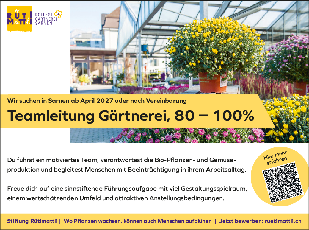 Teamleitung Gärtnerei