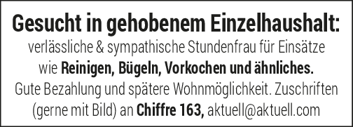 Stundenfrau für Raumpflege