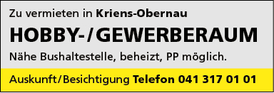 Hobby-/Gewerberaum, Kriens-Obernau