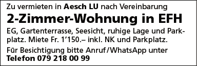 2 Zi Wohnung, Aesch