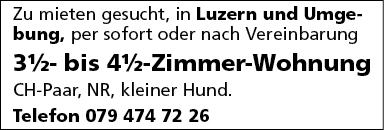 3.5 oder 4.5 Zi Wohnung, Luzern und Umgebung