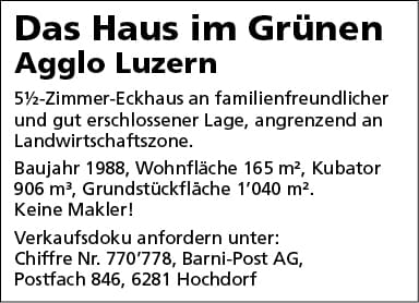 Das Haus im Grünen / Agglo Luzern