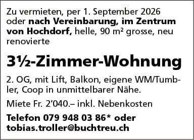 3.5 Zi Wohung, Hochdorf