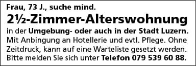 2.5 Zi- Alterswohnung, Luzern Umgebung