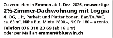 5.5 Zi Dachwohnung, Emmen