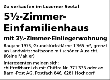 5.5 Zi-Einfamilienhaus m. 3.5 Zi-Einlegerwohnung
