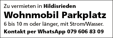 Wohnmobil Parkplatz, Hildisrieden