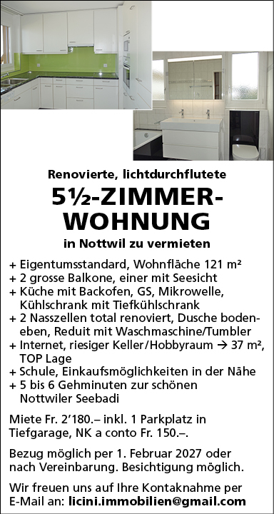 5.5 Zi Wohnung, Nottwil