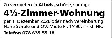 4.5 Zi-Wohnung, Altwis