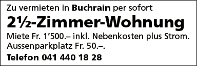 2.5 Zi Wohnung, Buchrain