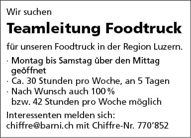 Teamleiter Foodtruck