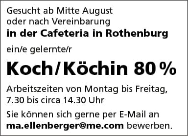 gelernter Koch oder Köchin