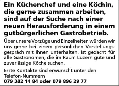 Küchenchef und Köchin