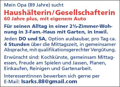 Haushälterin/Gesellschafterin