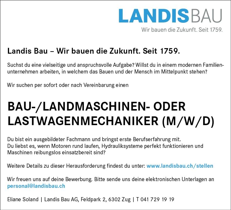 Bau-/Land-/ Lastwagenmechaniker (w/m/d)