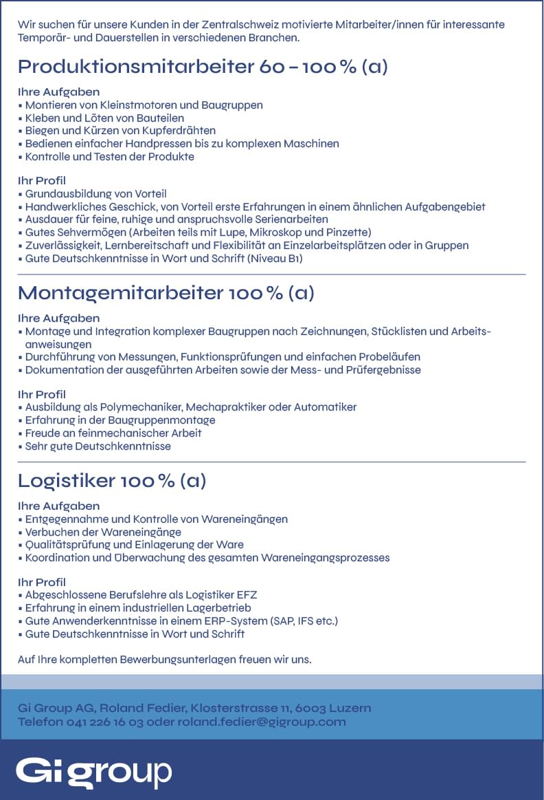 Diverse Stellen