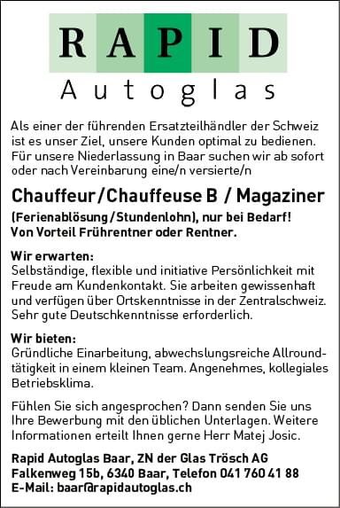 Chauffeur B / Magaziner