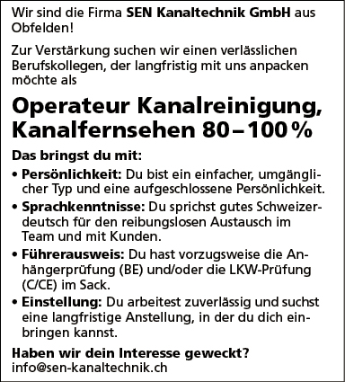 Operateur Kanalreinigung