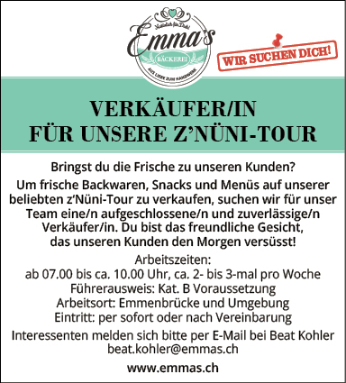 Z'Nüni-Tour Verkäufer/in
