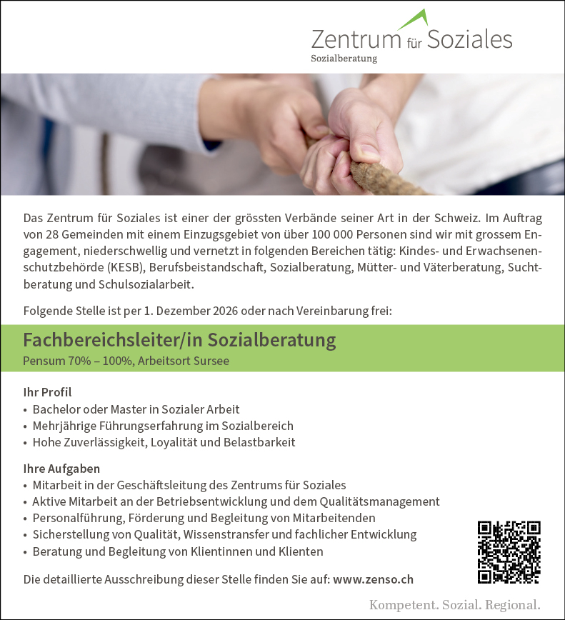 Fachbereichsleiter/in Sozialberatung