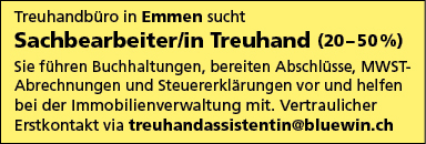 Sachbearbeiter/inTreuhand 20-50%