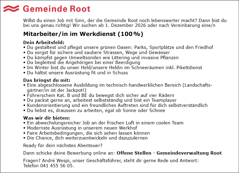 Mitarbeiter/in im Werkdienst (100%)