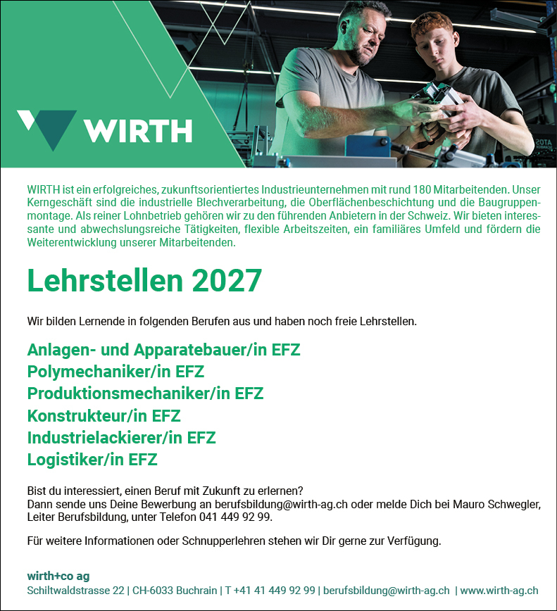 Lehrstellen 2027