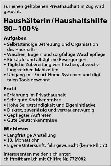 Haushälterin/Haushaltshilfe