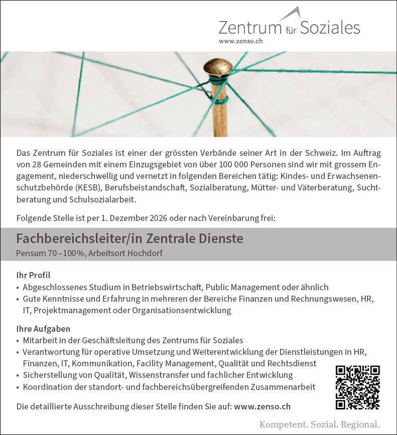 Fachbereichsleiter/in  Zentrale Dienste