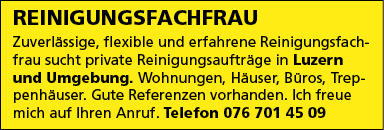 Reinigungsfachfrau sucht Arbeit
