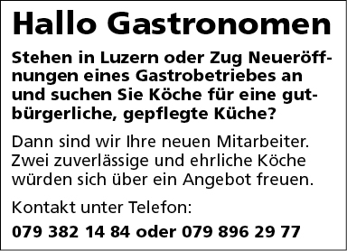 Küchenchef und Köchin