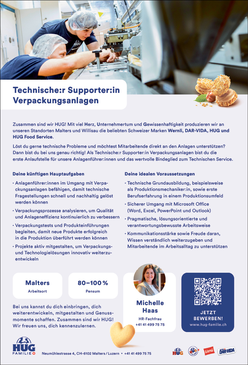 Technische/r Supporter/in Verpackungsanlagen