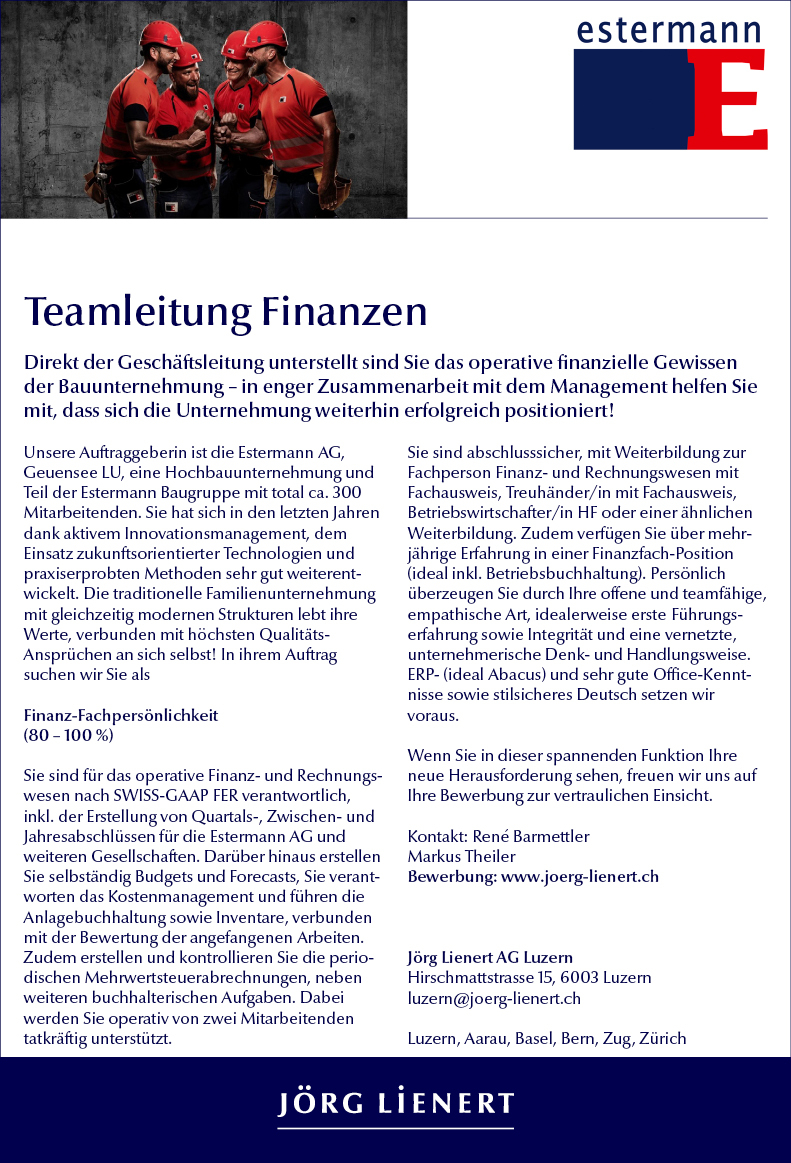 Teamleitung Finanzen