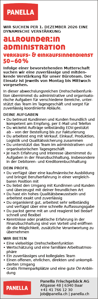 Allrounder/in Administration