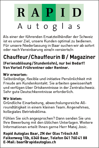 Aushilfechauffeur B / Magaziner
