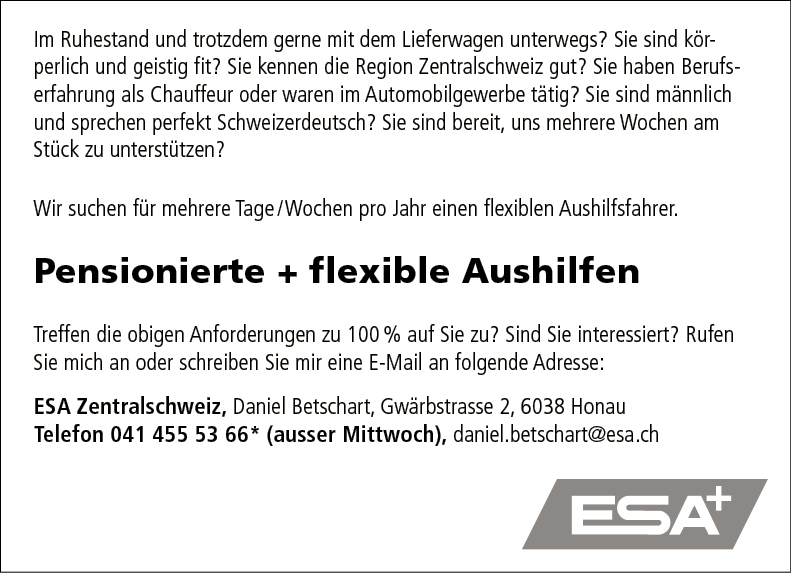 Pensionierte und flexible Aushilfen