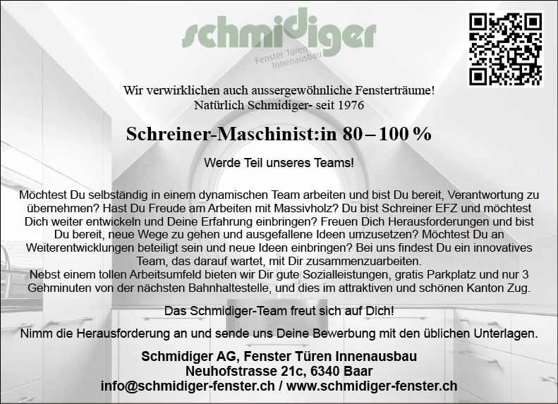 Schreiner-Maschinist:in 80-100%