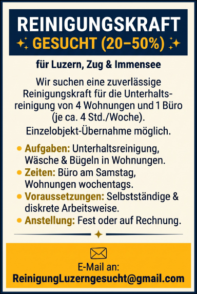 Reinigungskraft 20-50%