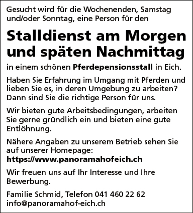 Mitarbeiter Stalldienst