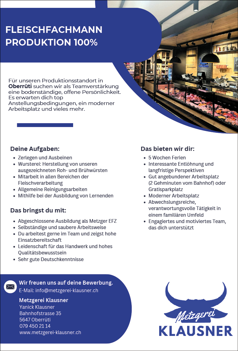 Fleischfachmann Produktion 100%