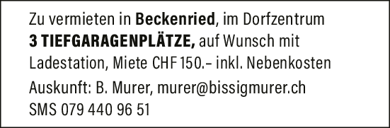 Tiefgaragenplatz, Beckenried