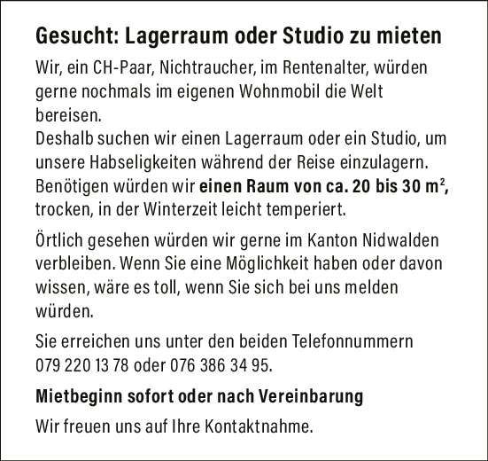 Lagerraum/Studio
